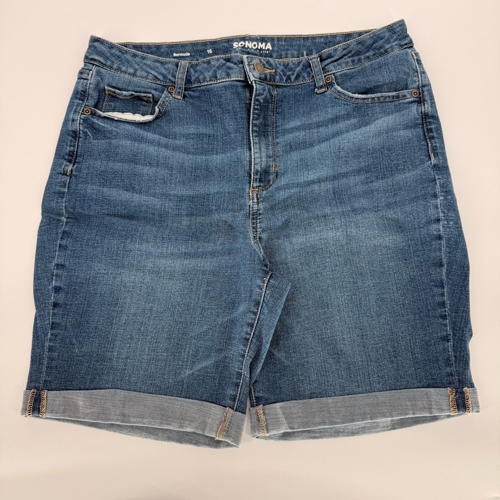 Sonoma Blue Denim Women’s Bermuda Shorts Size 16